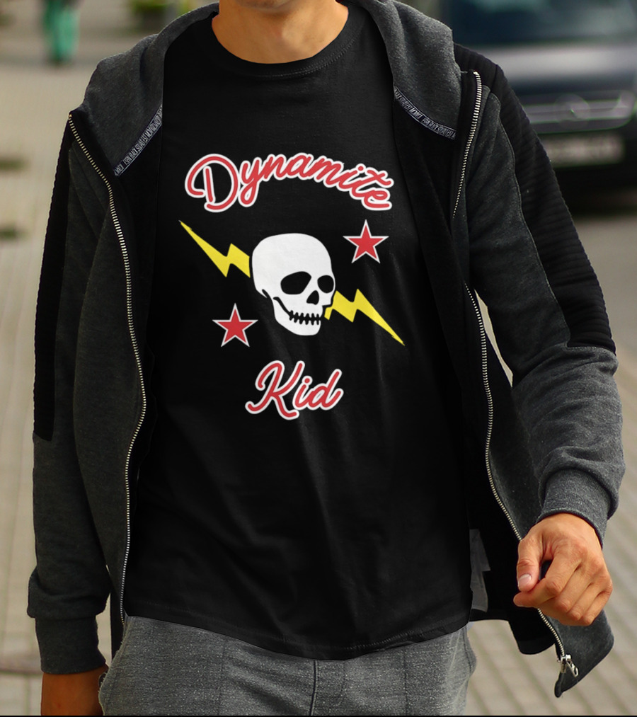 Dynamite Kid Skull Lightning Stars T-Shirt