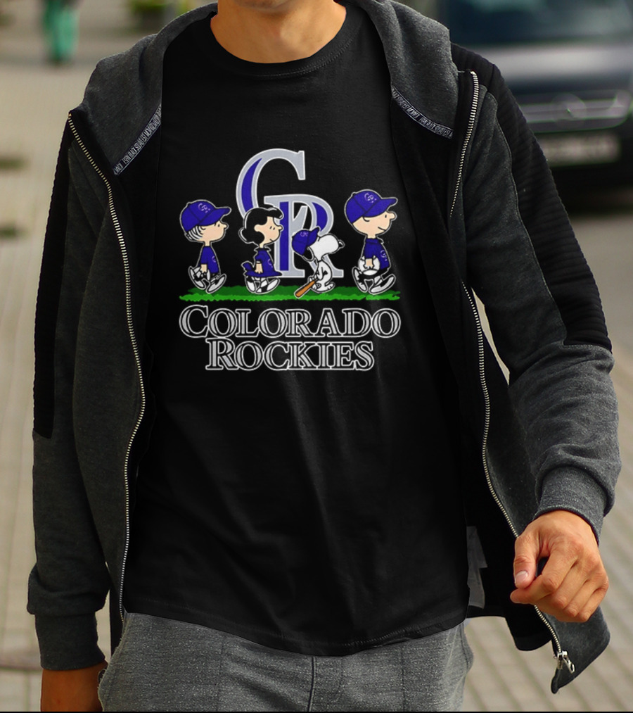 Colorado Rockies Snoopy Charlie Brown Linus Lucy Baseball 2026 T-Shirt