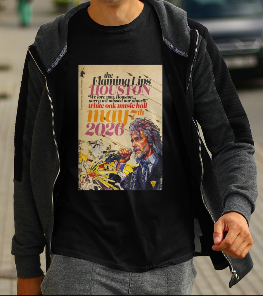 The Flaming Lips In Houston White Oak Music Hall May 7th 2026 Concert T-Shirt