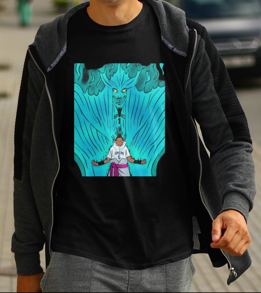 Victor Wembanyama Sasuke Susanoo Spurs Basketball Anime T-Shirt
