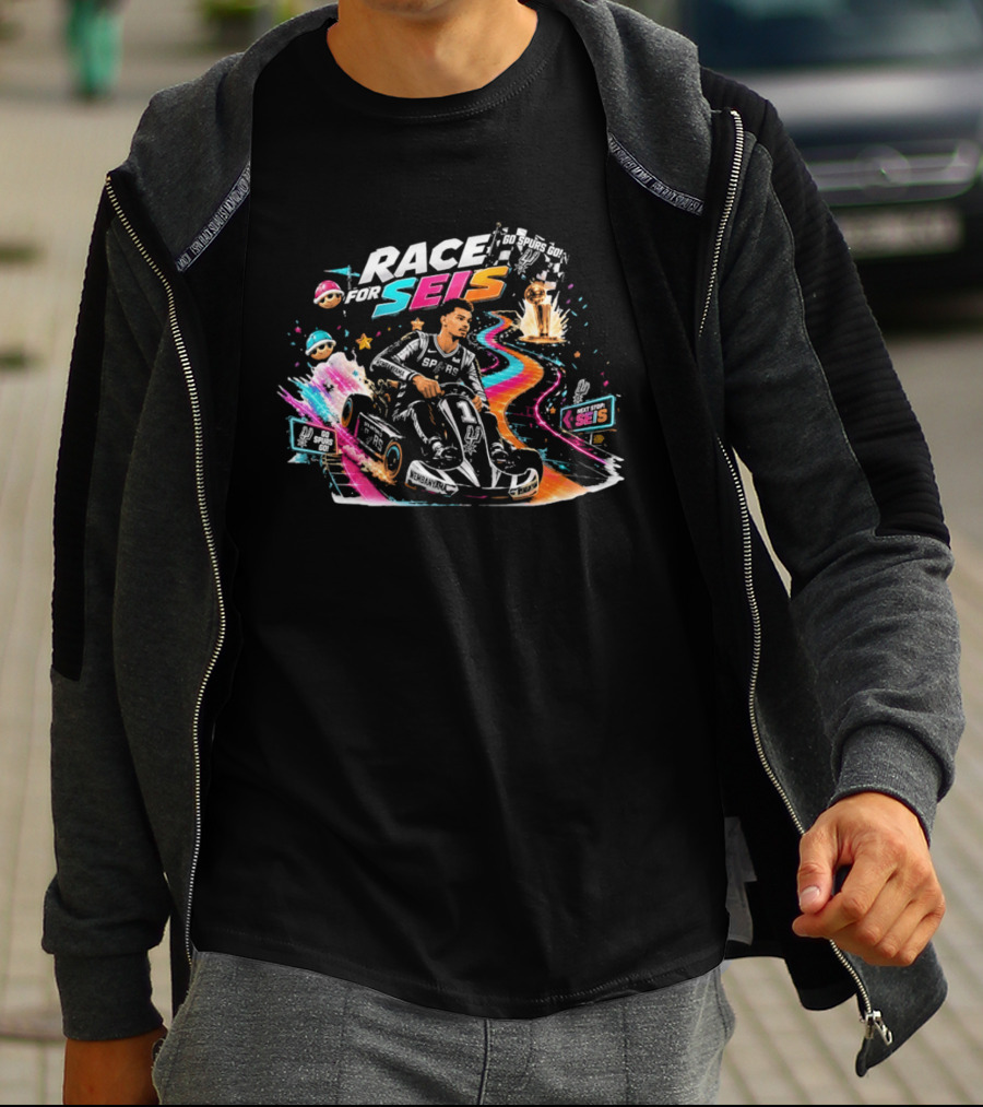 Race For Seis Victor Wembanyama San Antonio Spurs Karting Adventure T-Shirt