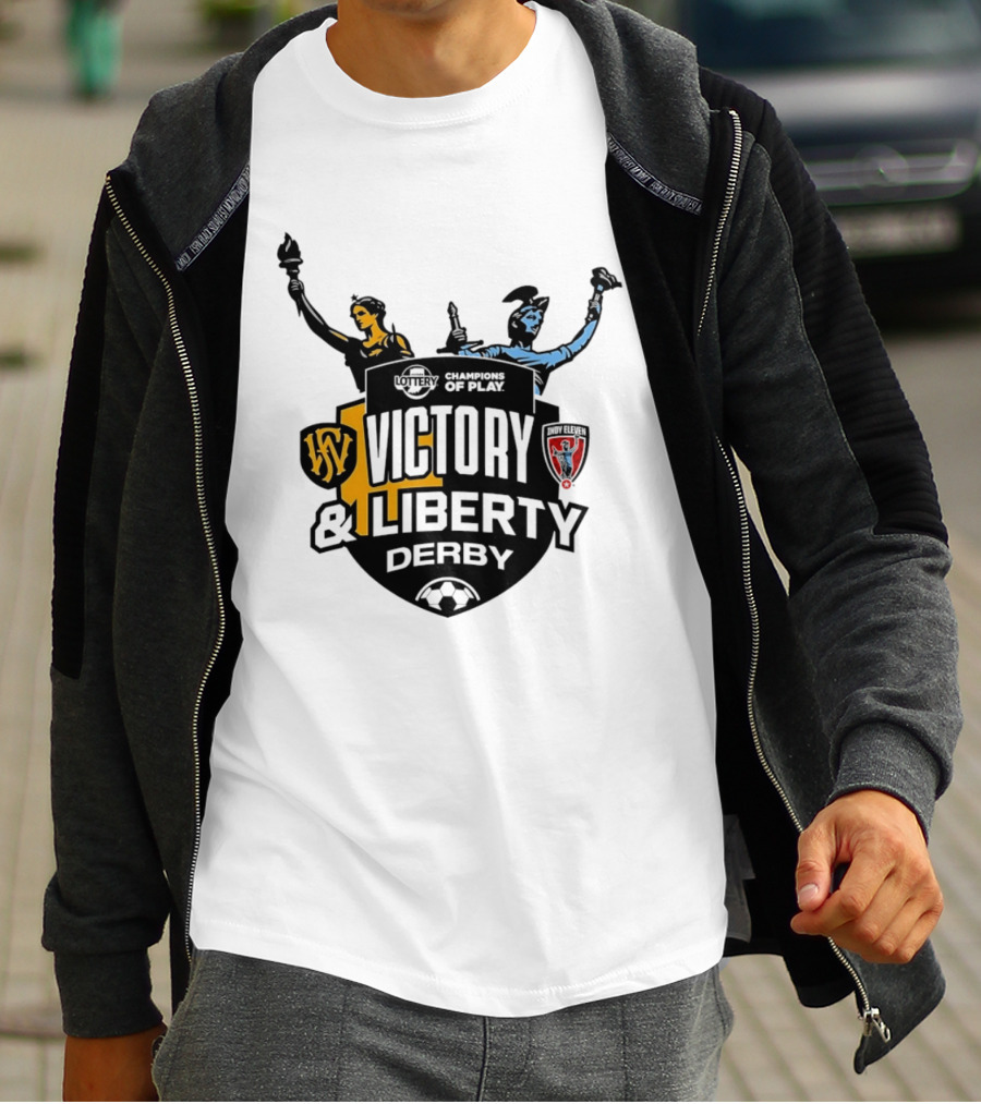 Victory And Liberty Derby Fort Wayne FC Indy Eleven Champions Of Play T-Shirt