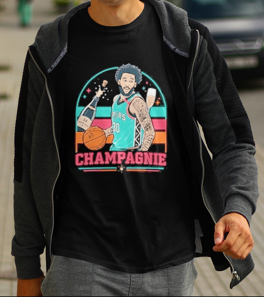 San Antonio Spurs Julian Champagnie 90s Style Basketball T-Shirt