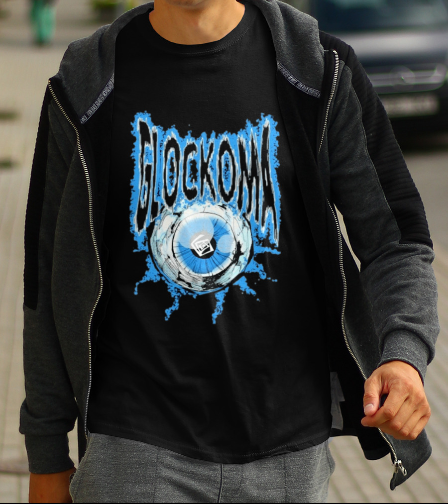 Key Glock Glockoma Eyeball Blue Splash T-Shirt