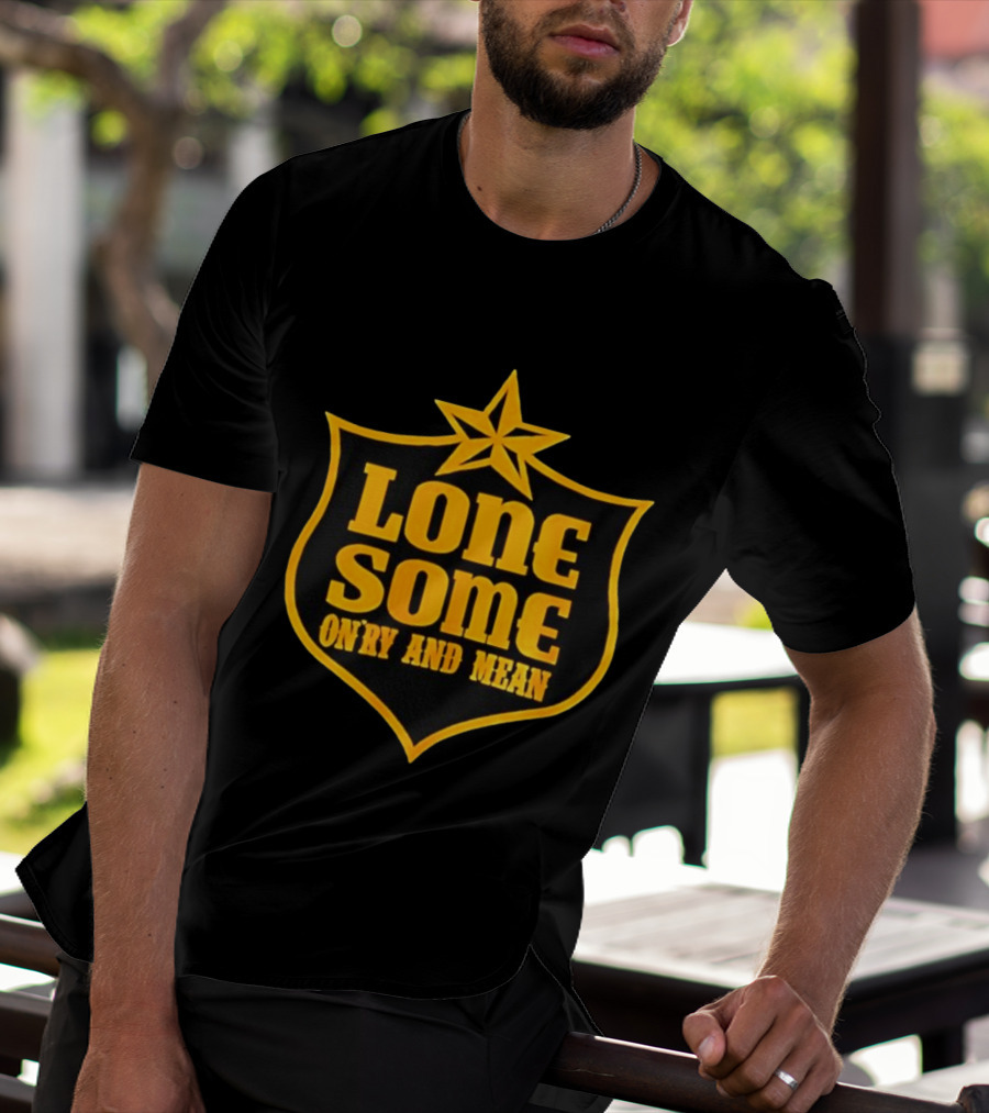 Lonesome On'ry And Mean Lone Star Shield T-Shirt