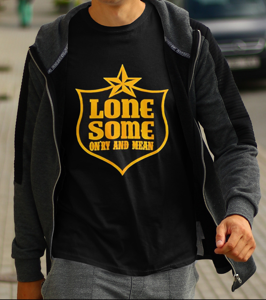 Lonesome On'ry And Mean Lone Star Shield T-Shirt