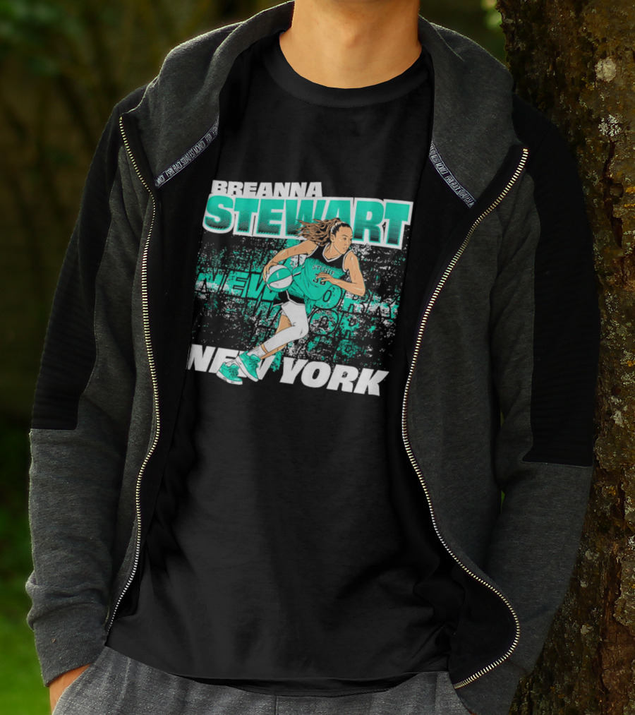 Breanna Stewart New York Basketball Player Action T-Shirt
