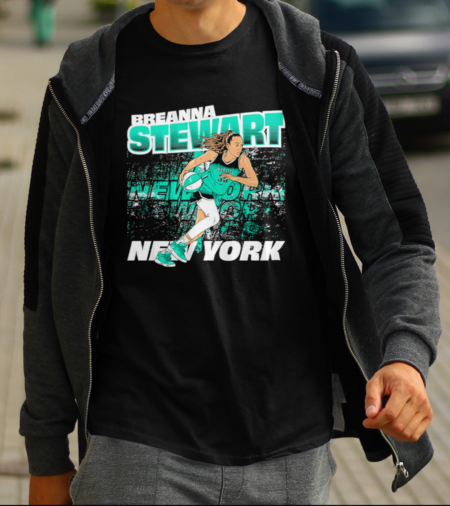 Breanna Stewart New York Basketball Player Action T-Shirt