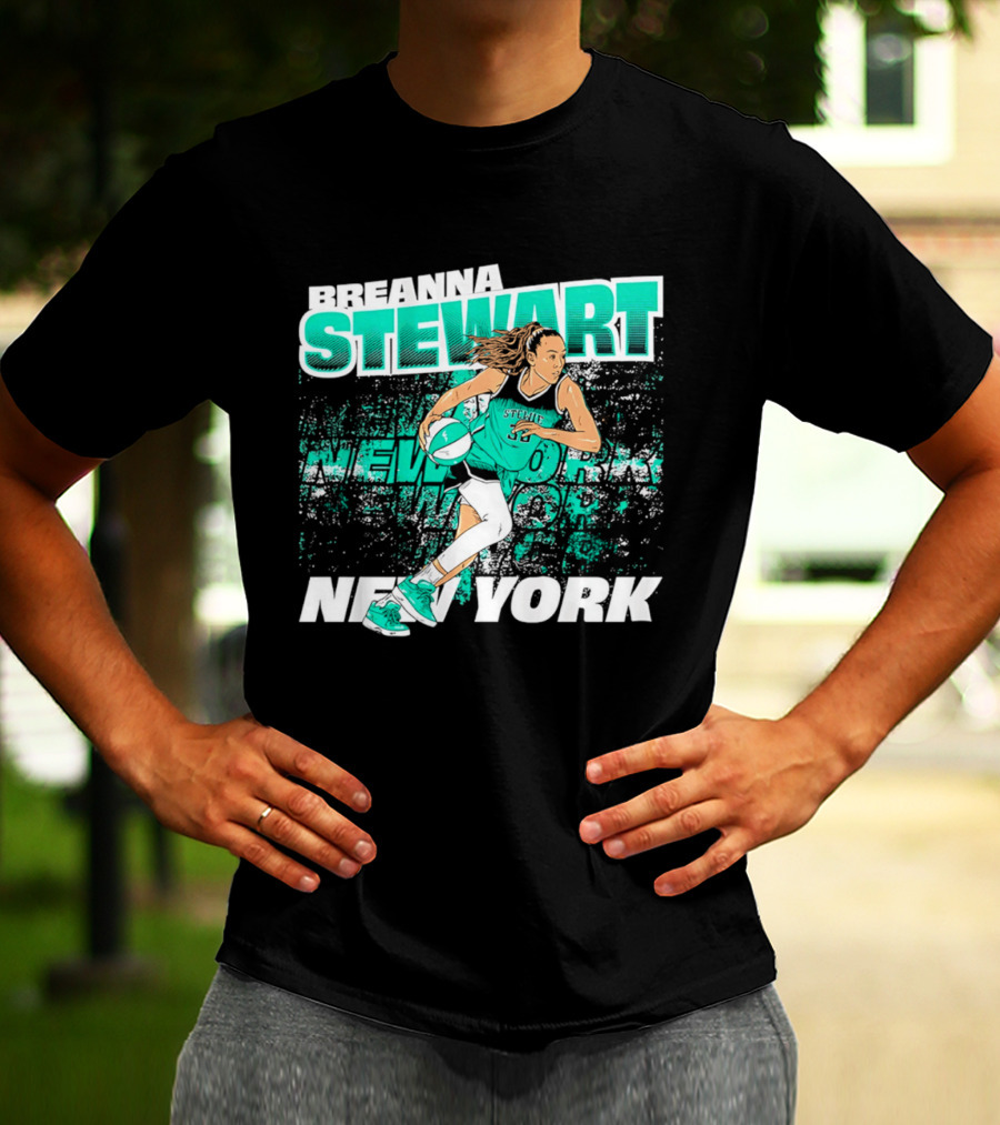 Breanna Stewart New York Basketball Player Action T-Shirt