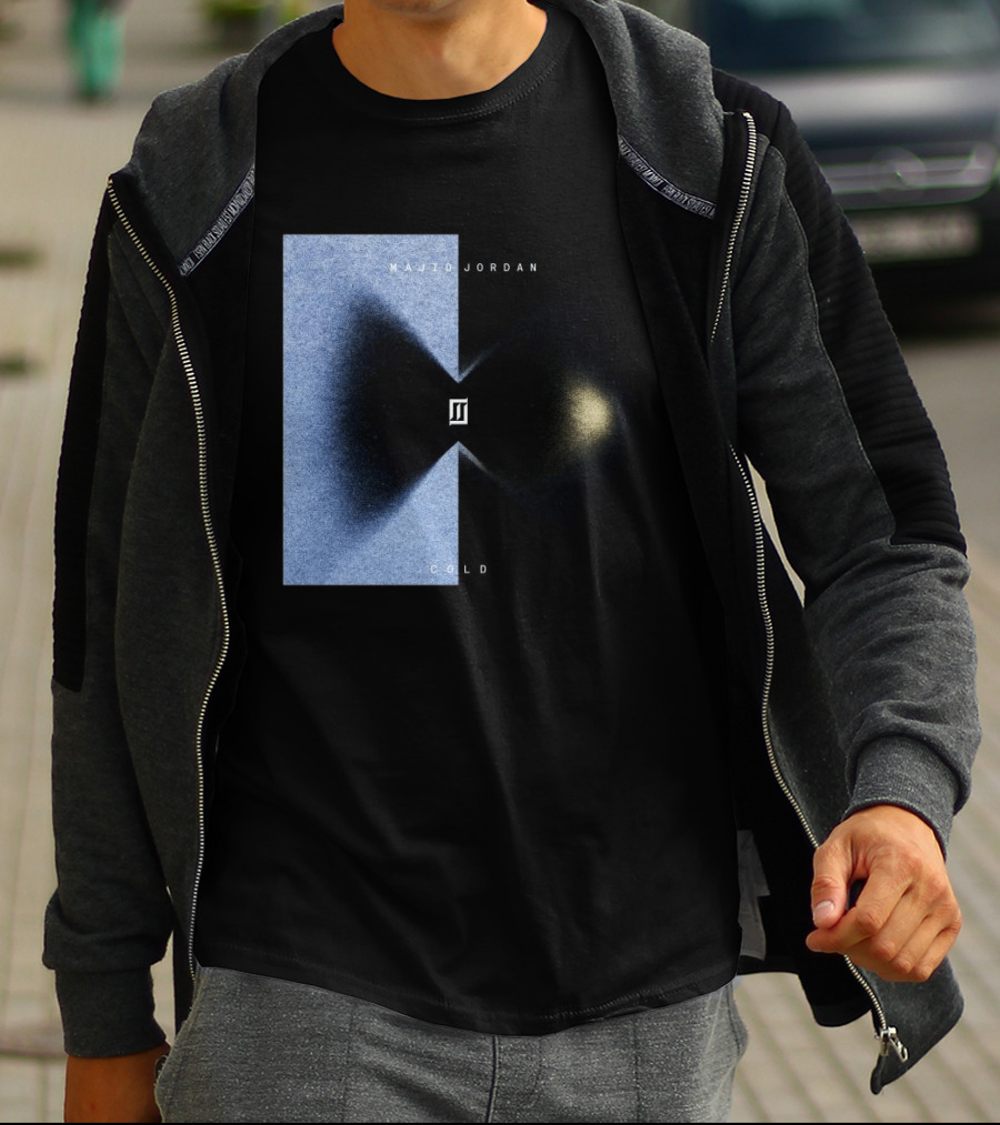 Majid Jordan Cold Album Cover Black And Blue Split T-Shirt