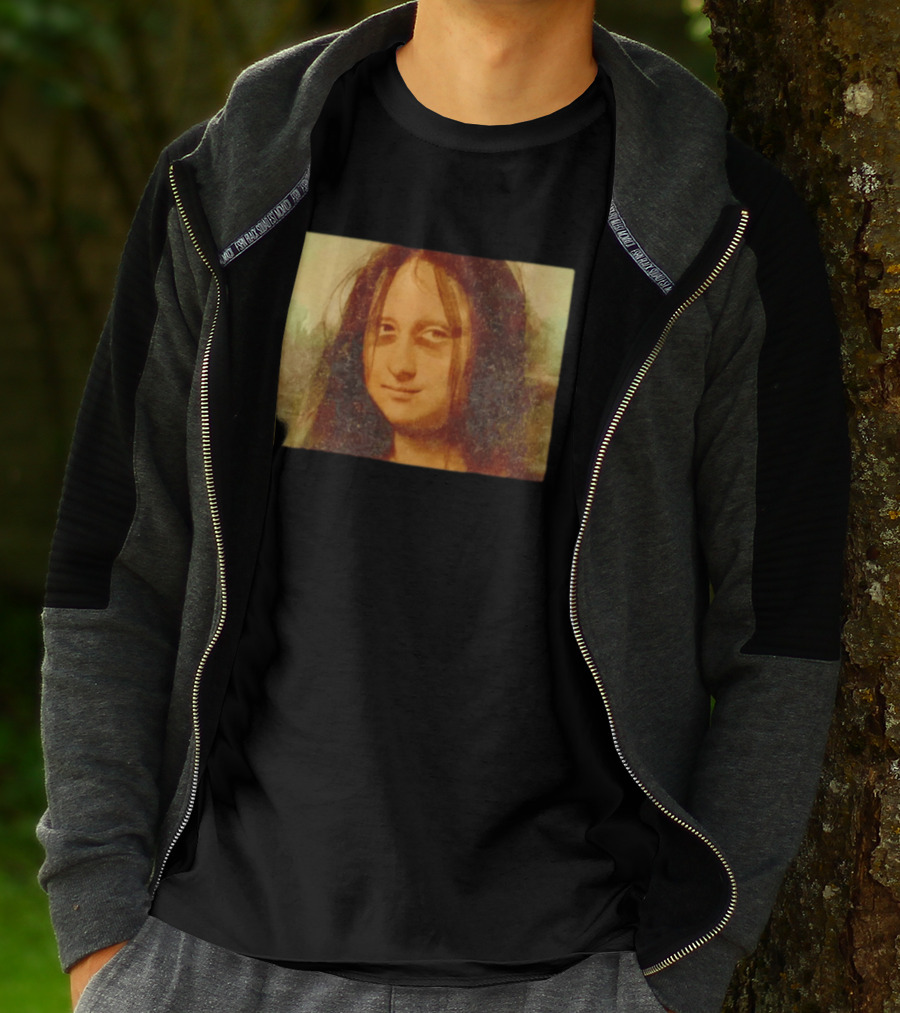 Mona Lisa Messy Hair Meme Remake T-Shirt