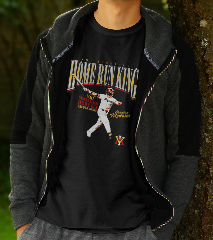 VMI Baseball Home Run King Grayson Fitzwater Single Season Record Holder T-Shirt