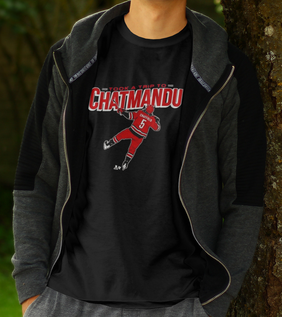 Took A Trip To Chatmandu Chatfield 5 Red Hockey T-Shirt
