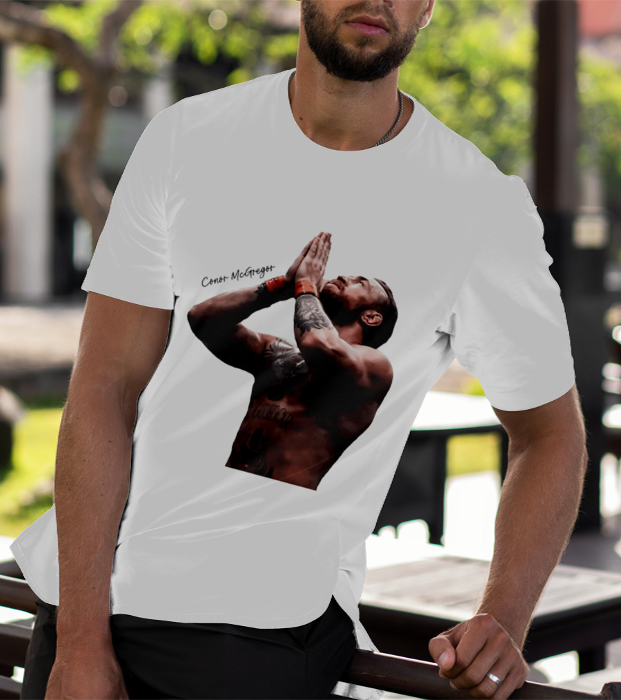 Conor McGregor Returning Pray Pose Tattooed MMA Fighter T-Shirt