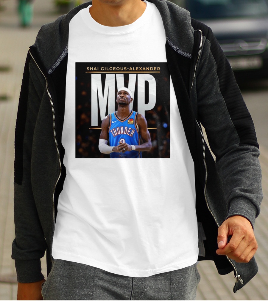 Shai Gilgeous Alexander Thunder MVP Celebration T-Shirt