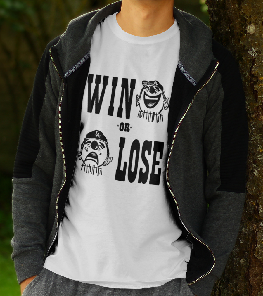 Win Or Lose Laughing Crying Clown LA Baseball Fan T-Shirt