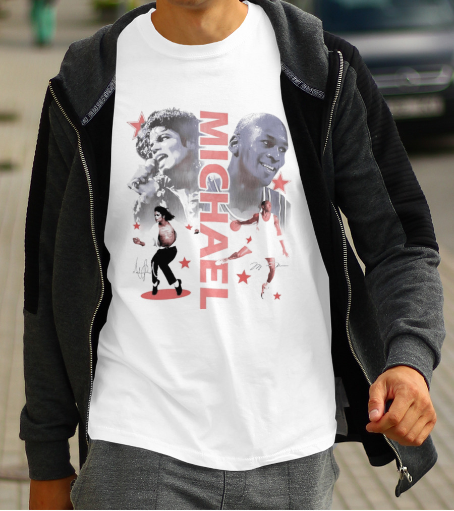 Michael Jordan Michael Jackson Two Legends Signatures Bootleg T-Shirt