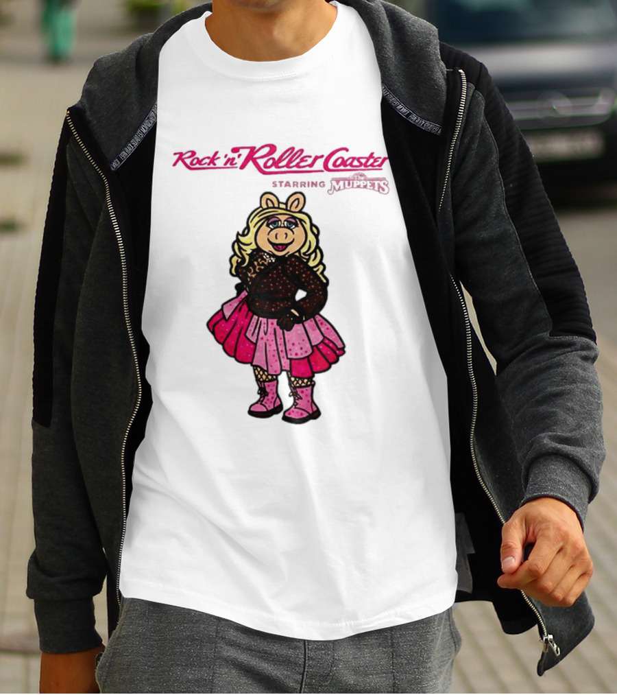 Miss Piggy Rockin' Roller Rhinestone Disney Muppets Couture Fashion T-Shirt