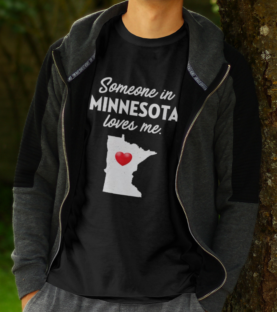 Someone In Minnesota Loves Me Heart Map State Pride T-Shirt