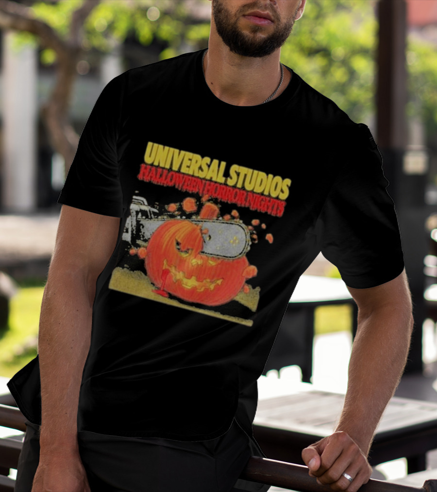 Universal Studios Halloween Horror Nights Pumpkin Chainsaw T-Shirt