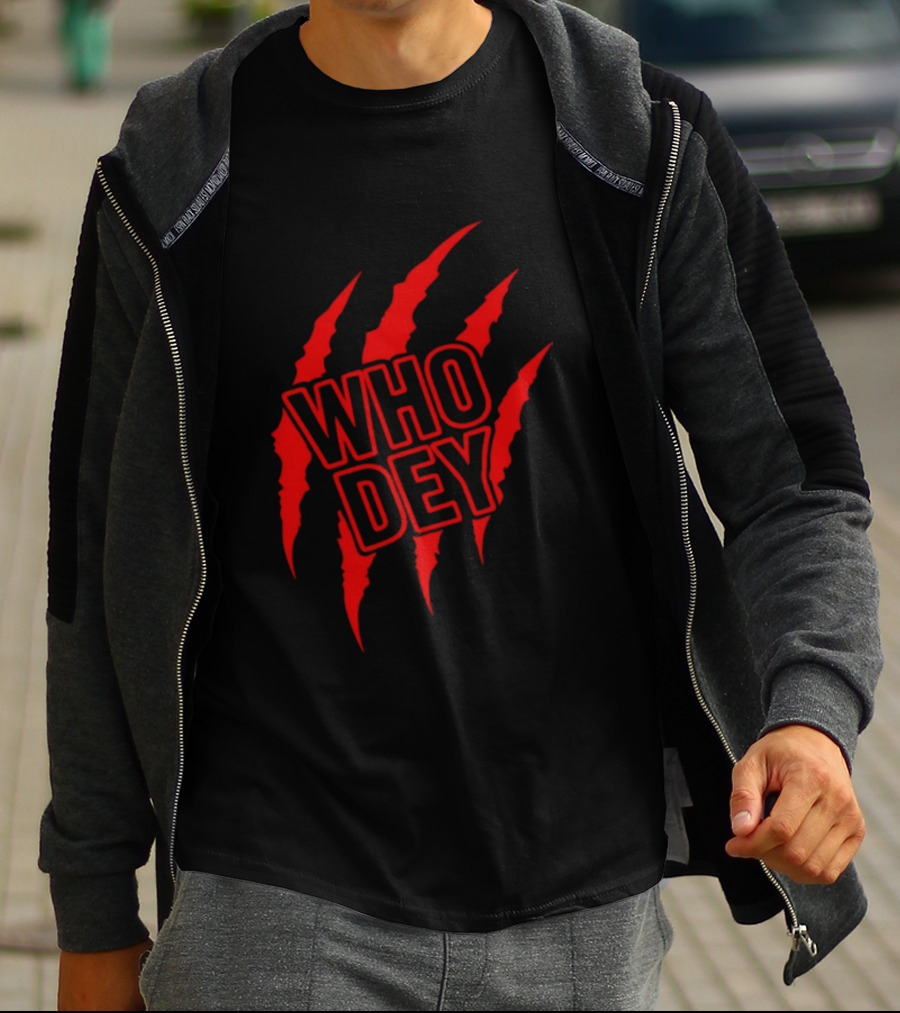 Who Dey Claw Cincinnati Bengals White Orange Black T-Shirt