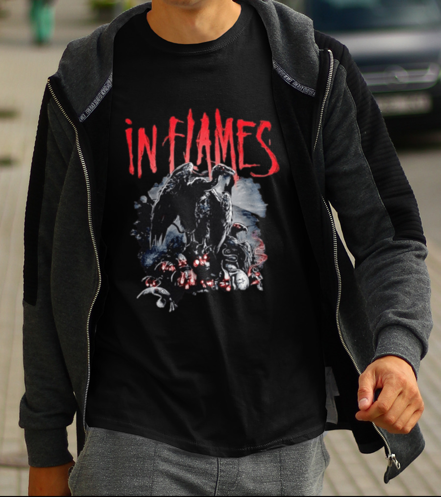 In Flames Meet Your Maker Gothic Vulture Scene T-Shirt