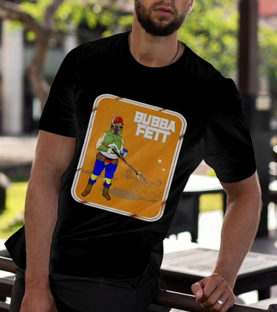 Bubba Fett Cartoon Camper And Spaceship T-Shirt
