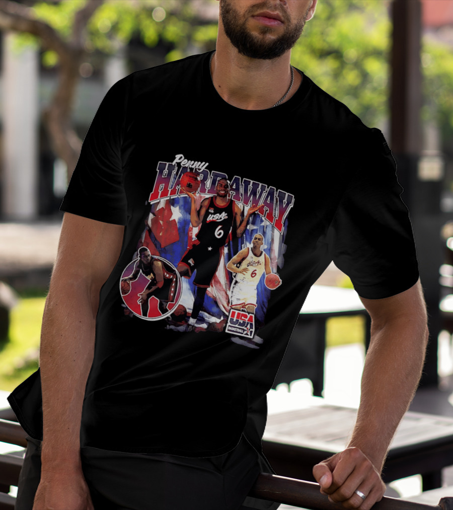 Penny Hardaway USA Basketball Legend Stars And Stripes USA Basketball T-Shirt