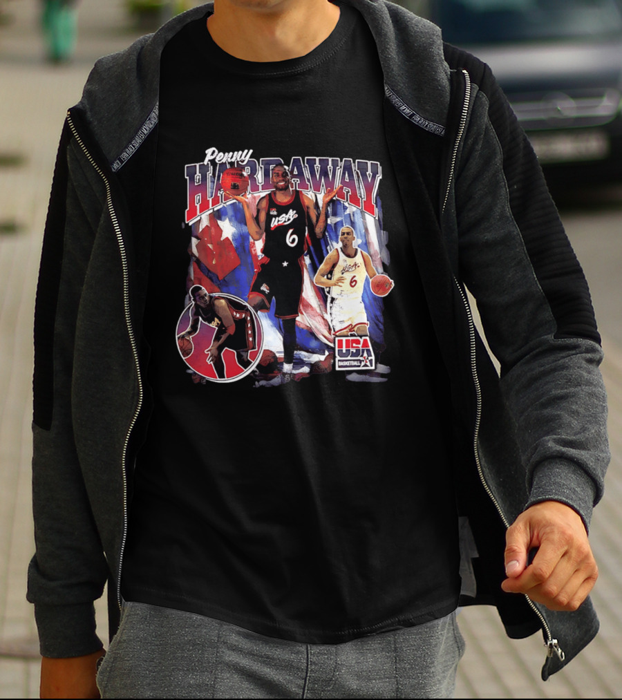 Penny Hardaway USA Basketball Legend Stars And Stripes USA Basketball T-Shirt
