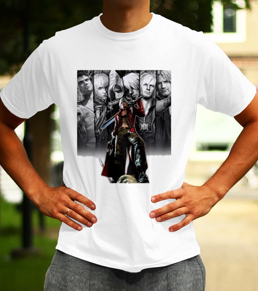 Dante Gen Devil May Cry Anime Collage Character Montage T-Shirt