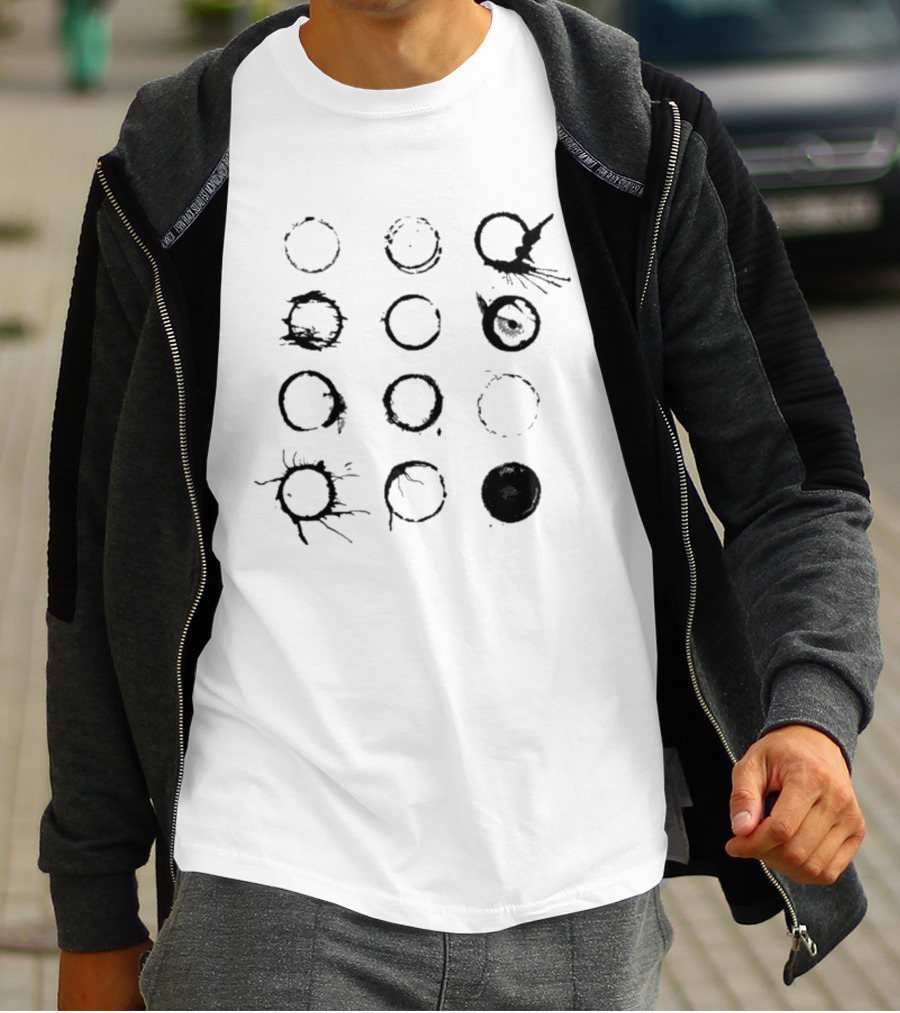 Periphery A Pale White Dot Coffee Ring Pattern Circles T-Shirt