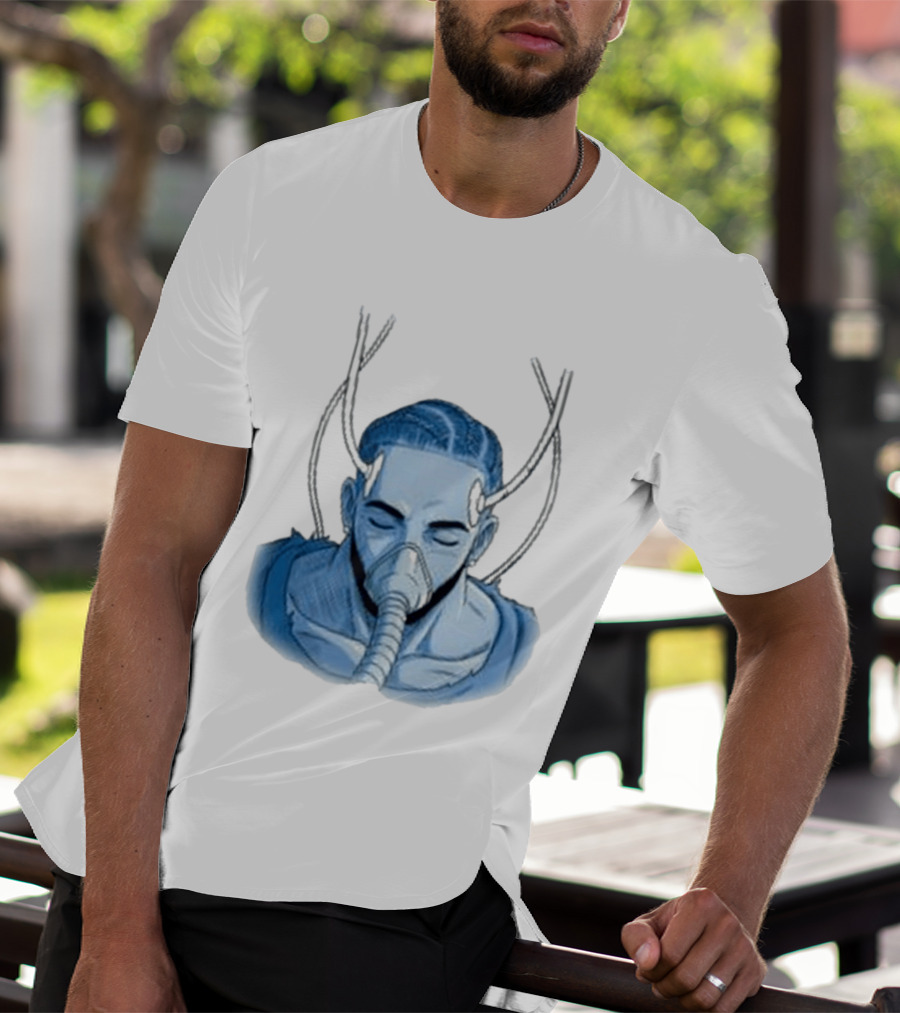 Reaven Leggenda Futuristic Masked Figure With Antlers T-Shirt