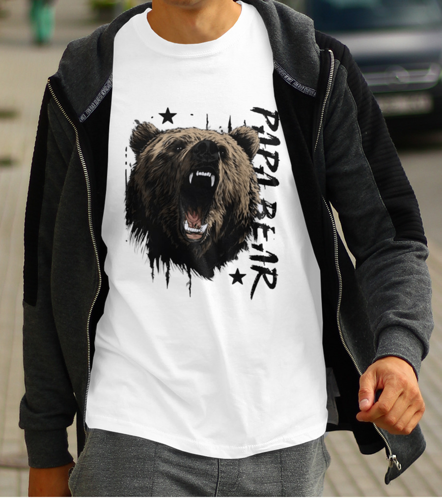 Roaring Grizzly Bear Papa Bear Fierce Wildlife Expression T-Shirt