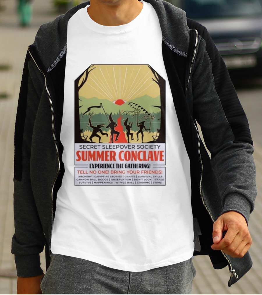 Secret Sleepover Society Summer Conclave Experience The Gathering Archery Campfire Stories Crafts Survival Skills T-Shirt