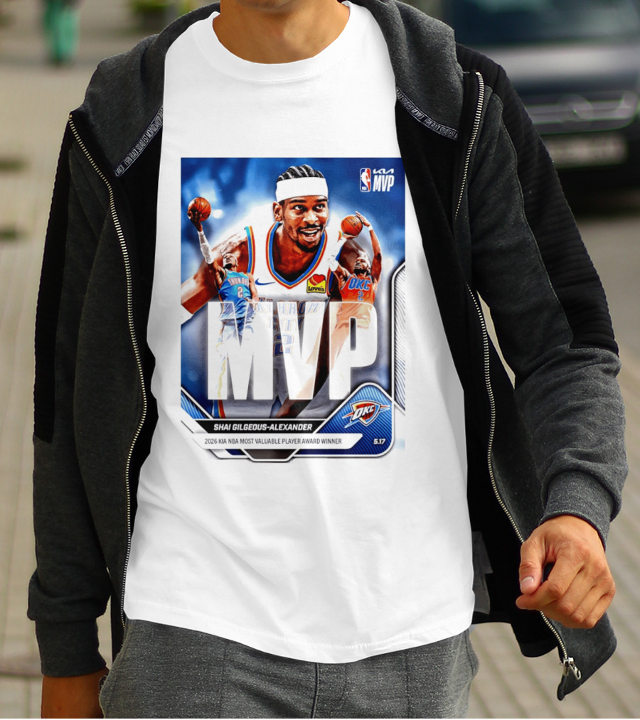 Shai Gilgeous Alexander Oklahoma City Thunder 2026 Kia NBA MVP Most Valuable Player Award Winner T-Shirt
