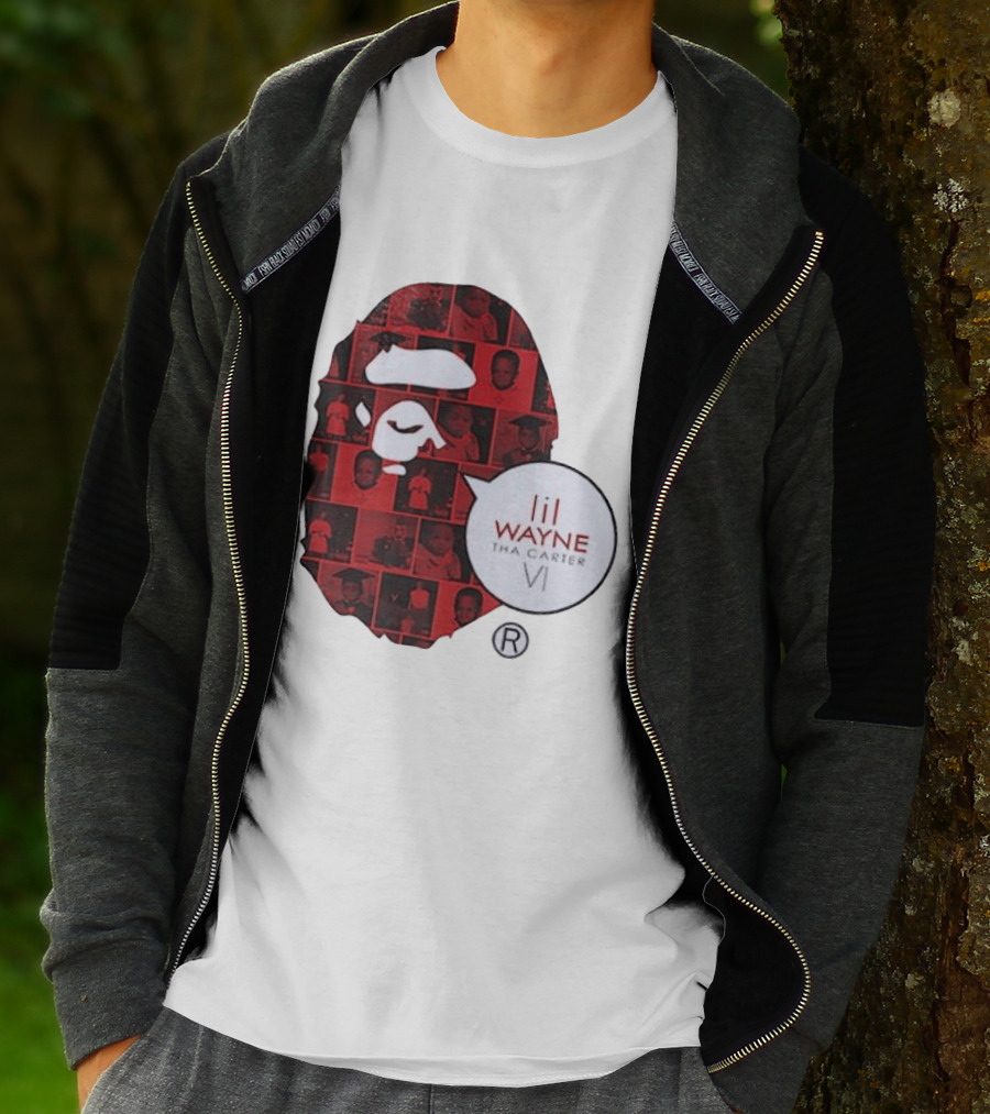 Lil Wayne Tha Carter VI BAPE Collaboration Red Photo Collage T-Shirt
