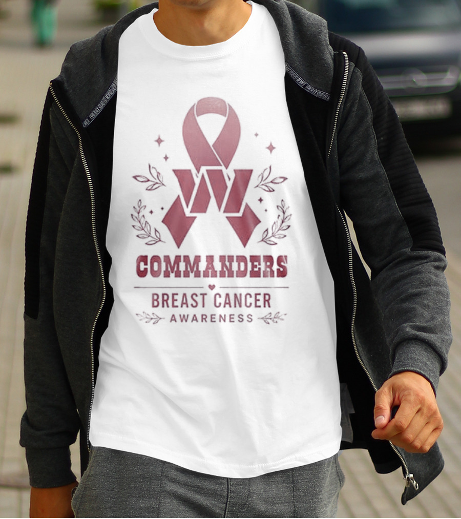 Commanders Breast Cancer Awareness Ribbon Hope And Strength Support T-Shirt