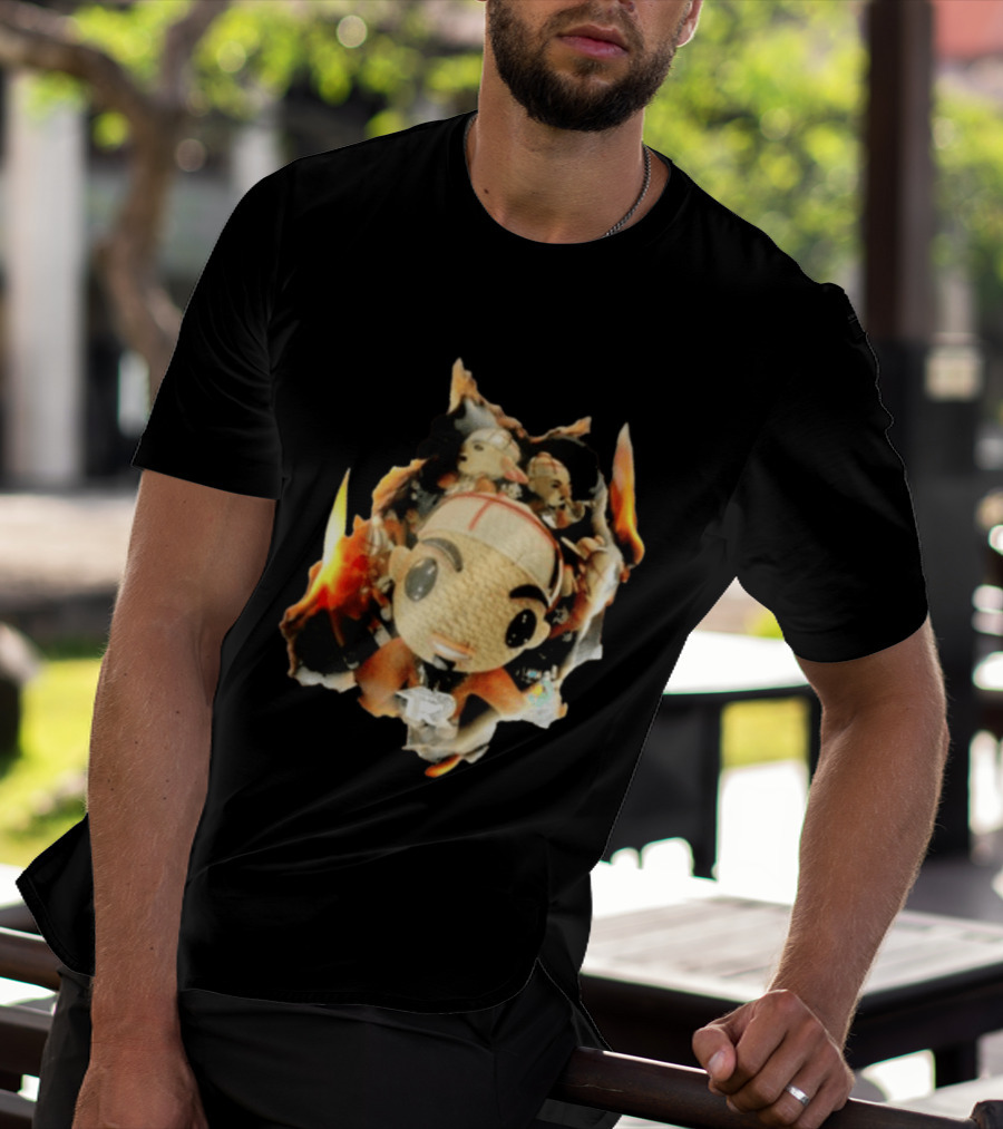 Street Mob Chuyin Los Locos Nunca Mueren Burning Plush Doll Fiery T-Shirt