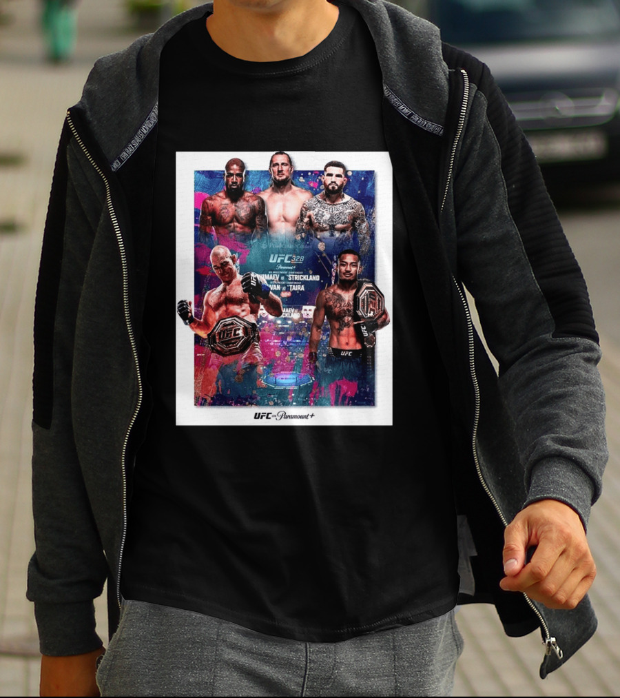 UFC 328 Khamzat Chimaev Vs Sean Strickland Joshua Van Vs Tatsuro Taira May 9 2026 Event UFC X Paramount Plus T-Shirt