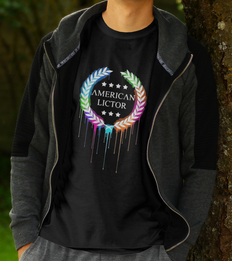 American Lictor Rainbow Laurel Wreath Stars T-Shirt