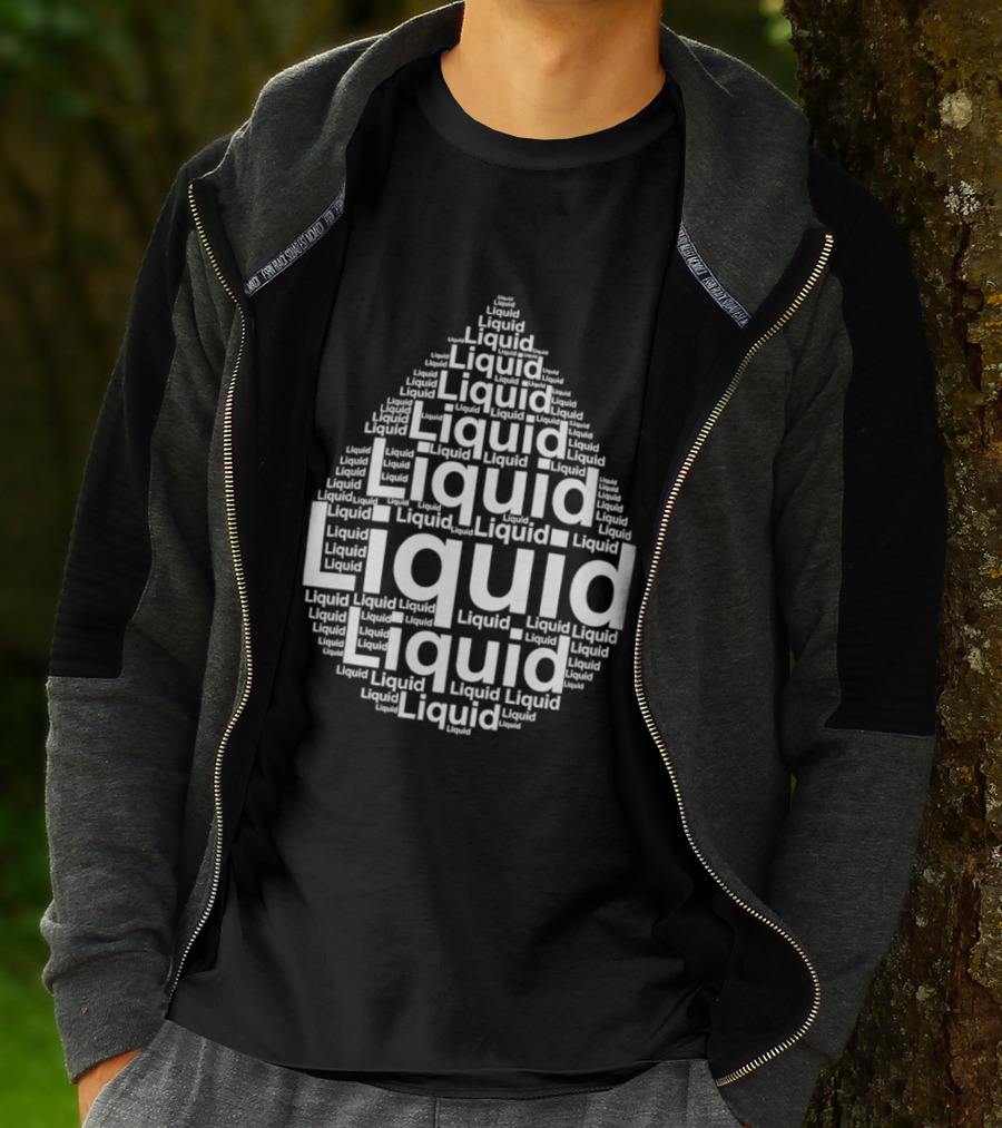 Liquid Water Drops Word T-Shirt