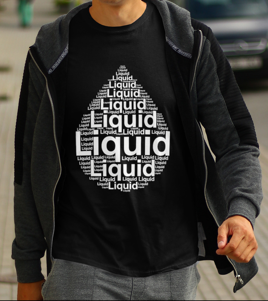 Liquid Water Drops Word T-Shirt