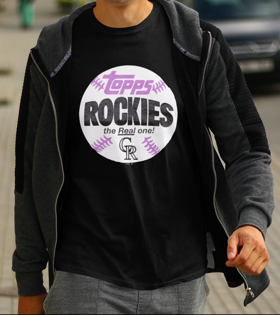 Topps Rockies The Real One Colorado Rockies MLB Baseball Card T-Shirt