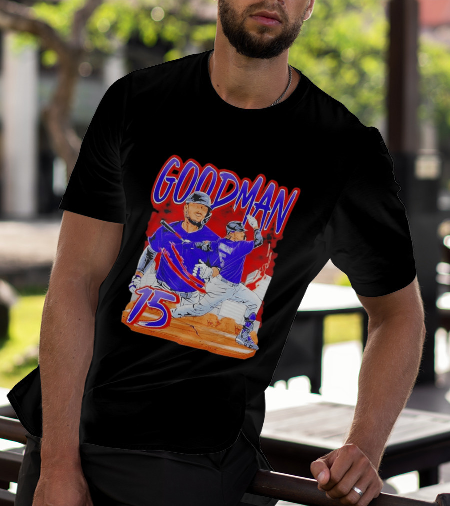 Goodman Baseball Action And Number 15 Illustration Euphoria Rise T-Shirt