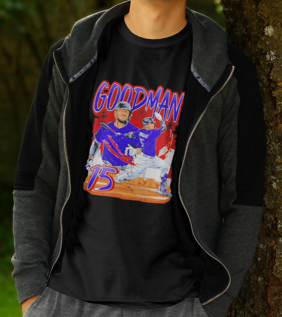 Goodman Baseball Action And Number 15 Illustration Euphoria Rise T-Shirt