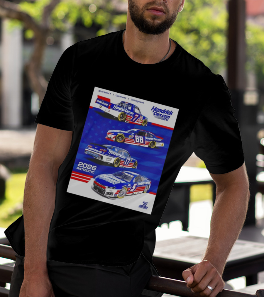 Hendrick Motorsports 2026 Patriotic NASCAR Cars Coronado Chicagoland T-Shirt