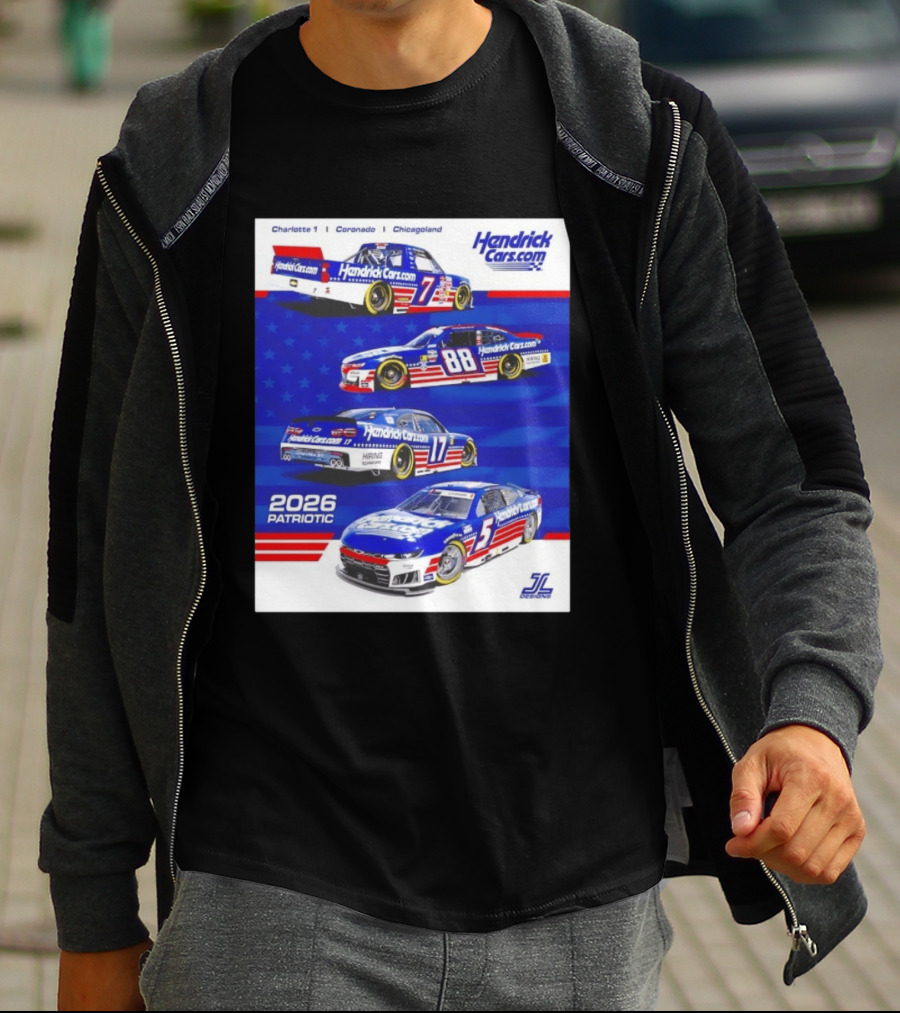 Hendrick Motorsports 2026 Patriotic NASCAR Cars Coronado Chicagoland T-Shirt