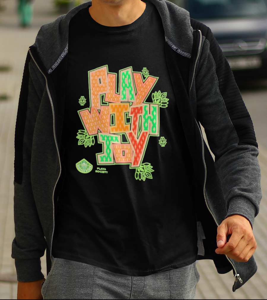 Playa Society Play With Joy WNBA Positive Energy Basketball T-Shirt
