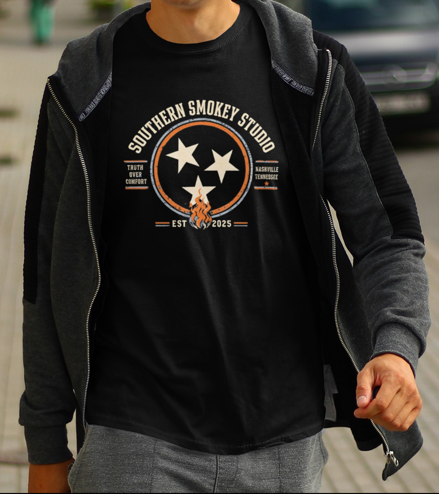 Southern Smokey Studio Nashville Tennessee Truth Over Comfort Est 2025 T-Shirt