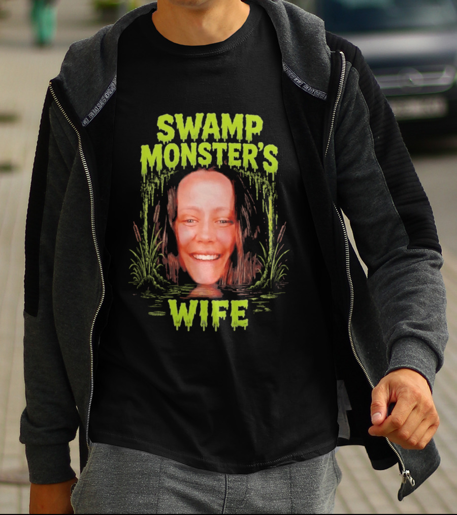 Swamp Monster's Wife Colorful Illustration With Smiling Face T-Shirt
